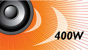 Výkon 400 W RMS poskytuje skvělý zvuk pro filmy a hudbu