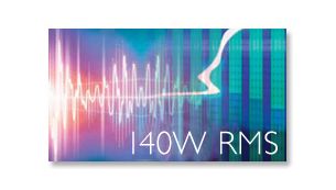 Samlet udgangseffekt på 140 W RMS