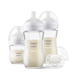 Avent Natural Response مجموعة هديةالهدايا الزجاجية لحديثي الولادة