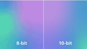 True 10-bit display reproduces smoother gradients on visuals