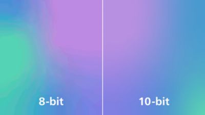 True 10-bit display reproduces smoother gradients on visuals