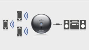 Alterne facilmente entre a reprodução de música de 3 dispositivos com MULTIPAIR