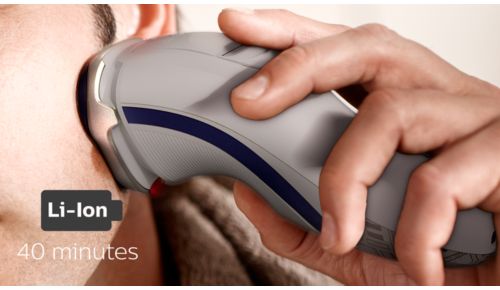 40 minutos de afeitado sin cable después de 8 horas de carga