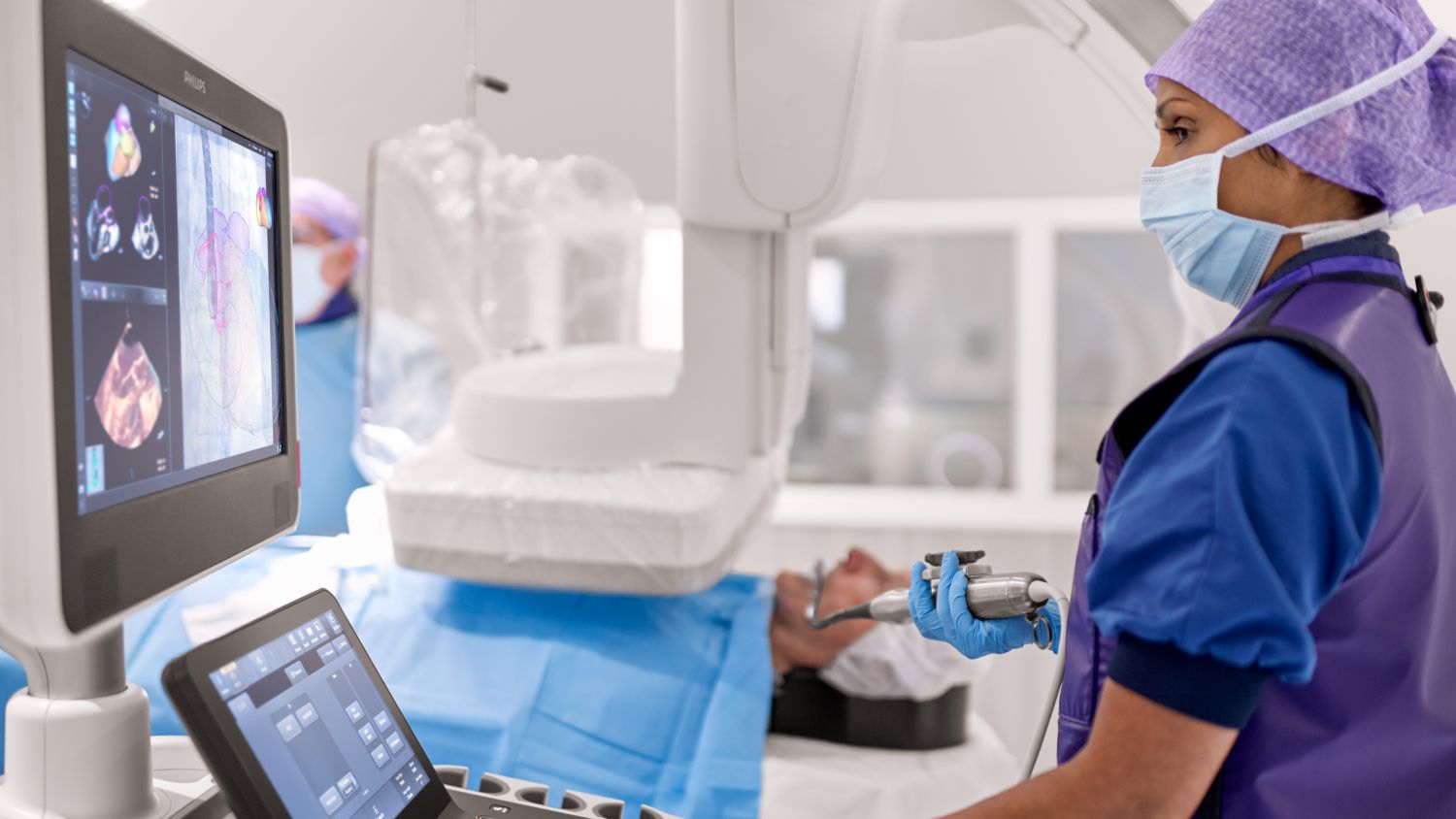 Technician with EPIQ cvxi ultrasound