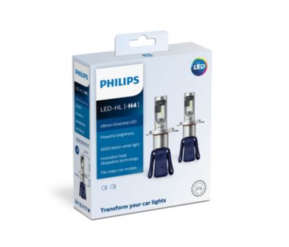 Philips H4 Ultinon Essentials G2 LED Headlight Globes 12V/24V (Pair) -  11342UE2X2 - Philips