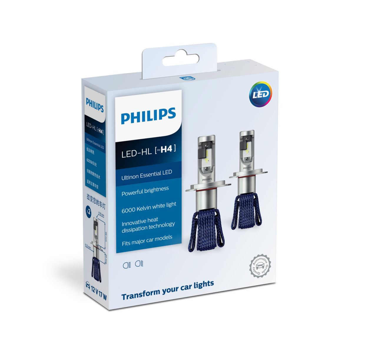 Philips X-treme Ultinon LED H4 9003 HB2 12V 12953BWX2 6000K Bright