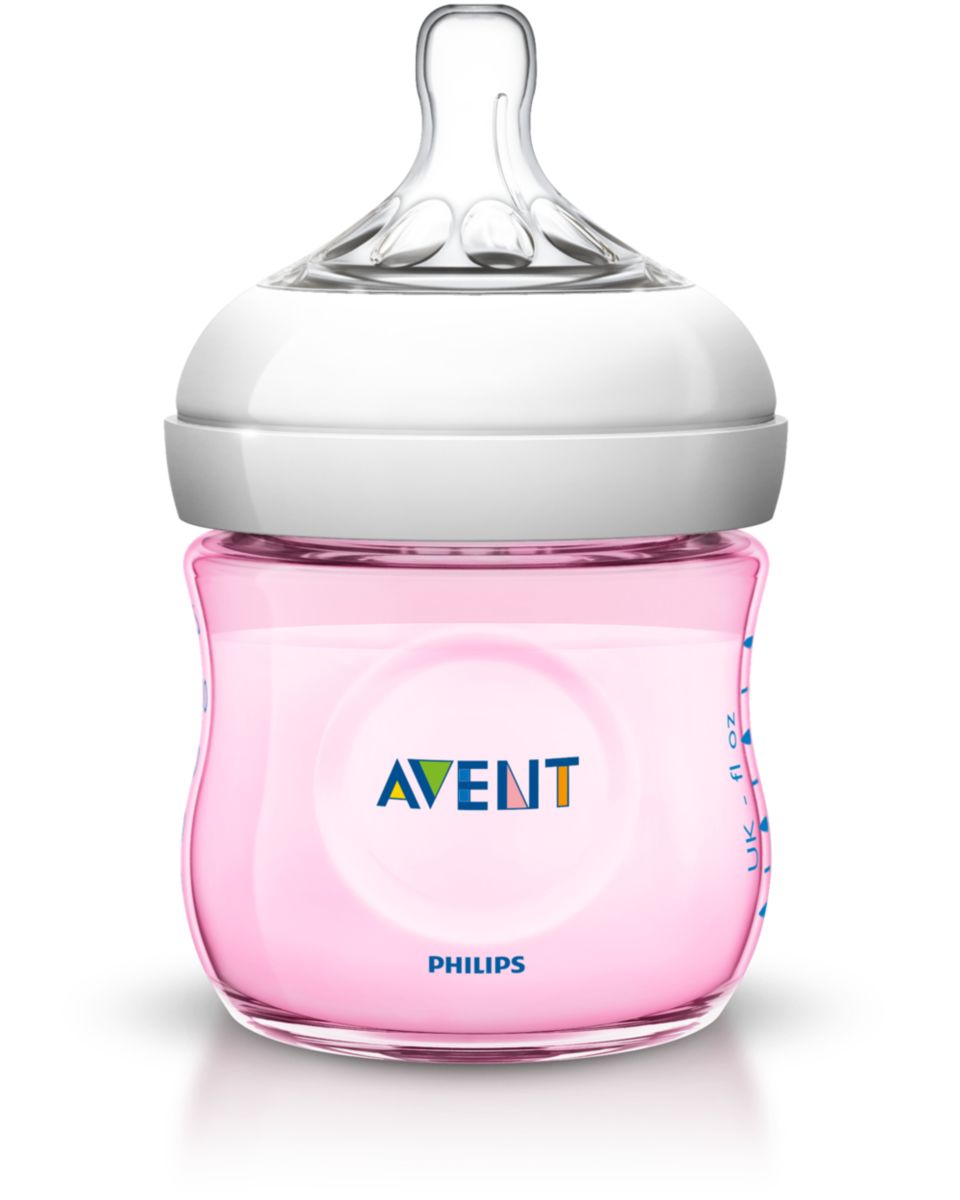 Avent Biberón Natural Válvula Anticólicos Rosa +6m 330 ml - Atida