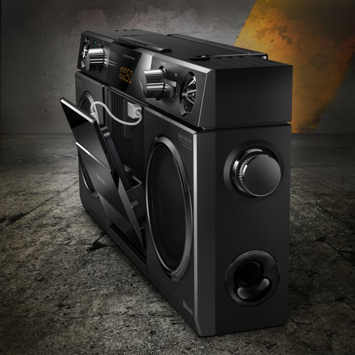 Ghettoblaster Philips D8132 Vintage – Radio-cassette Argenté, Fonctionnel (occasion)