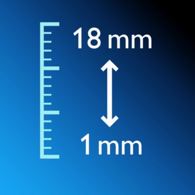 18 fiksēta garuma iestatījumi no 1 mm līdz 18mm
