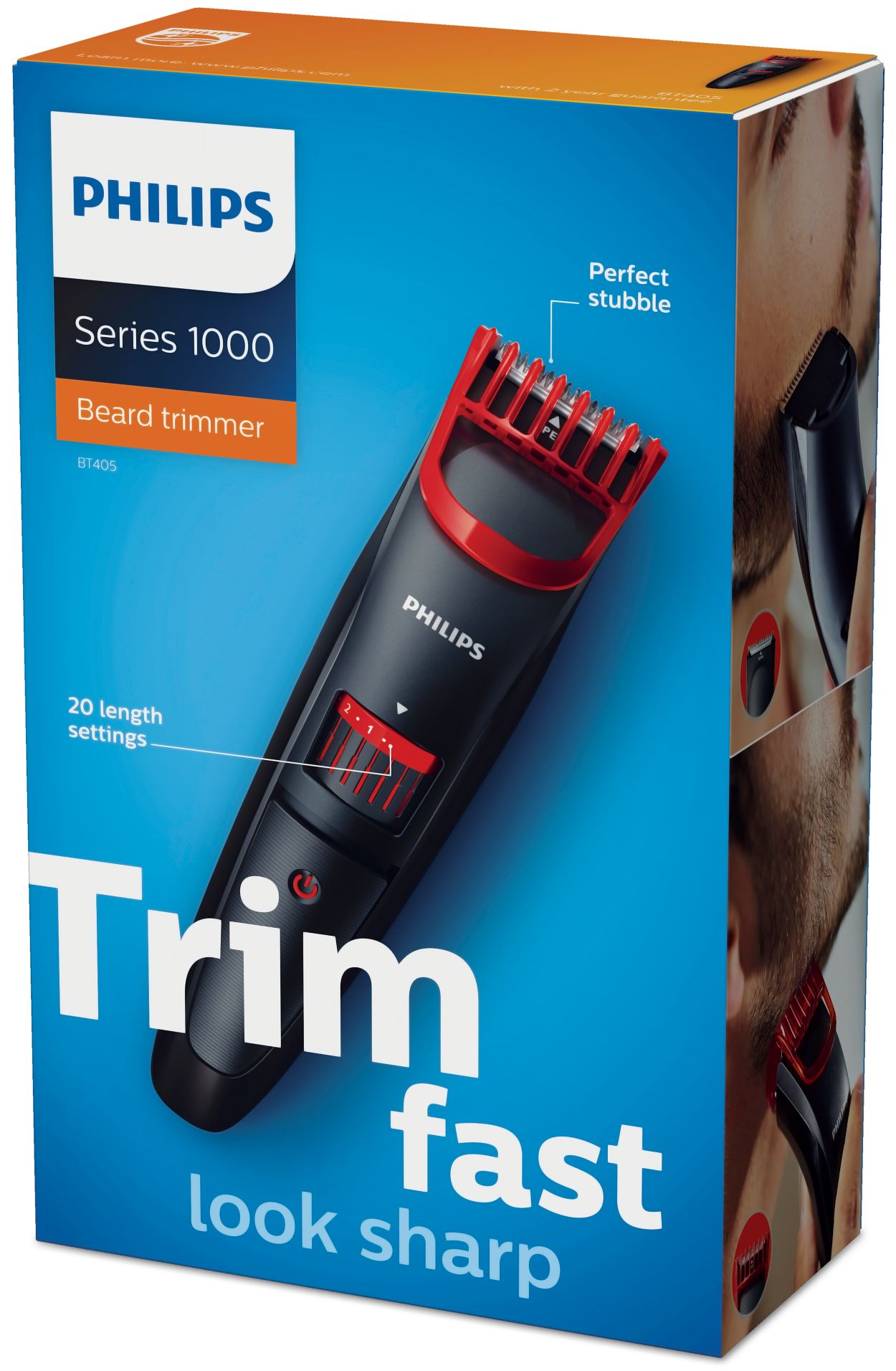 Beardtrimmer series 1000 behagelig trimmer, der giver perfekte skægstubbe BT405/15 Philips