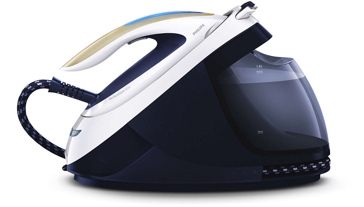 Pack of Four Navy with Philips GC004/00 PerfectCare Pure Anti-Scale Cartridge Philips GC9630/20 Perfect Care Elite Steam Generator Iron with Optimal Temperature and 420 g Steam Boost 
