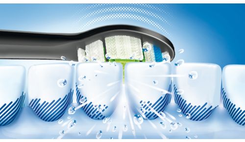 Fjerner op til 7 gange mere plak end en manuel tandbørste