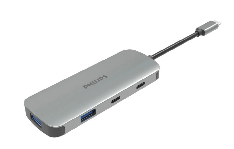 双 USB-C 插座集线器扩展到 4 端口迷你集线器。