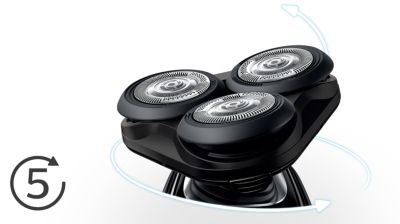 Heads flex in 5 directions for a fast, close shave