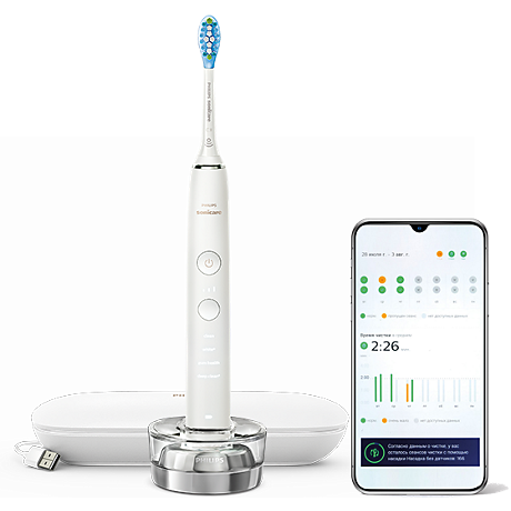 HX9911/63 Philips Sonicare DiamondClean 9000 Sonic electric toothbrush with accessories - white