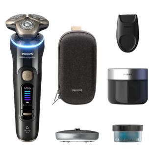 i9000 Prestige Ultra Nedves és száraz elektromos borotva SkinIQ Pro-val