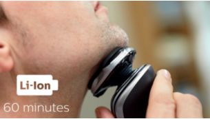 60 minutes of cordless shaving after a one-hour charge