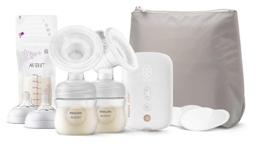 Manual electric breast pump and nipples Philips Avent