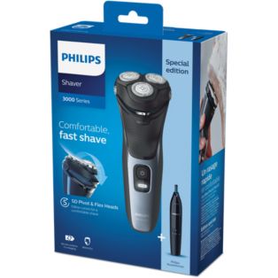 Shaver series 3000 Wet or Dry electric shaver, Series 3000