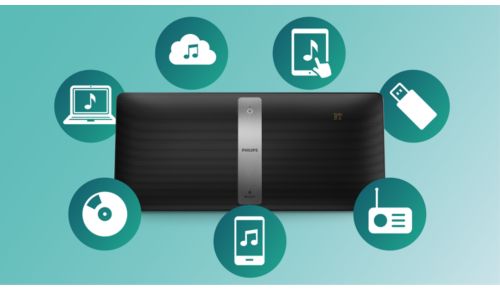 Stream al uw muziekbronnen zoals CD, FM of USB via izzylink™