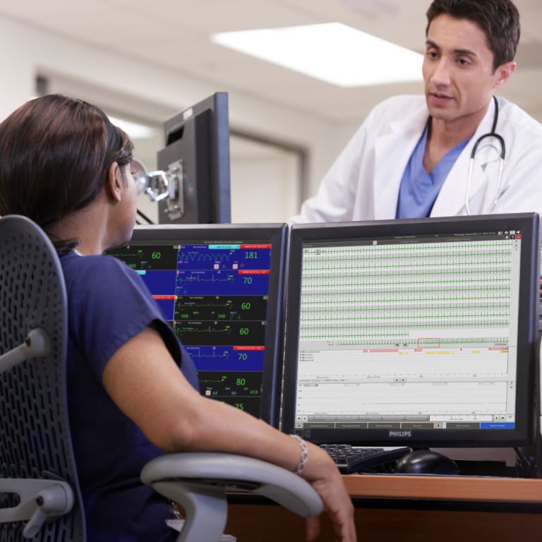 Nursing team at central patient monitoring station