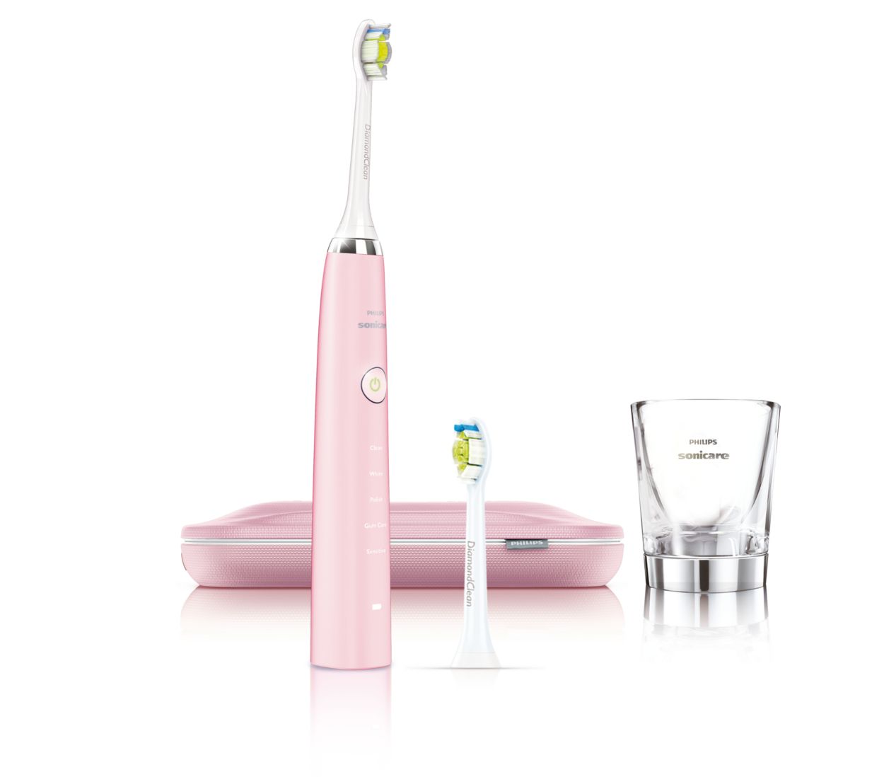 PHILIPS Sonicare Electric Toothbrush DiamondClean, Rechargeable Electric  Tooth Brush with Pressure Sensor, Sonic Electronic Toothbrush, Travel Case,  Pink