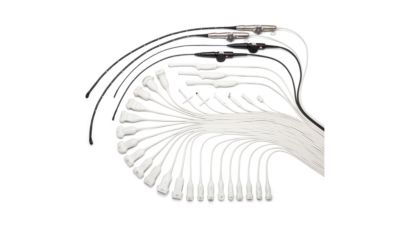 Assortment of Philips ultrasound transducers and endocavity probes on white background