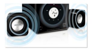 4" woofers for improved bass and extended sound spectrum