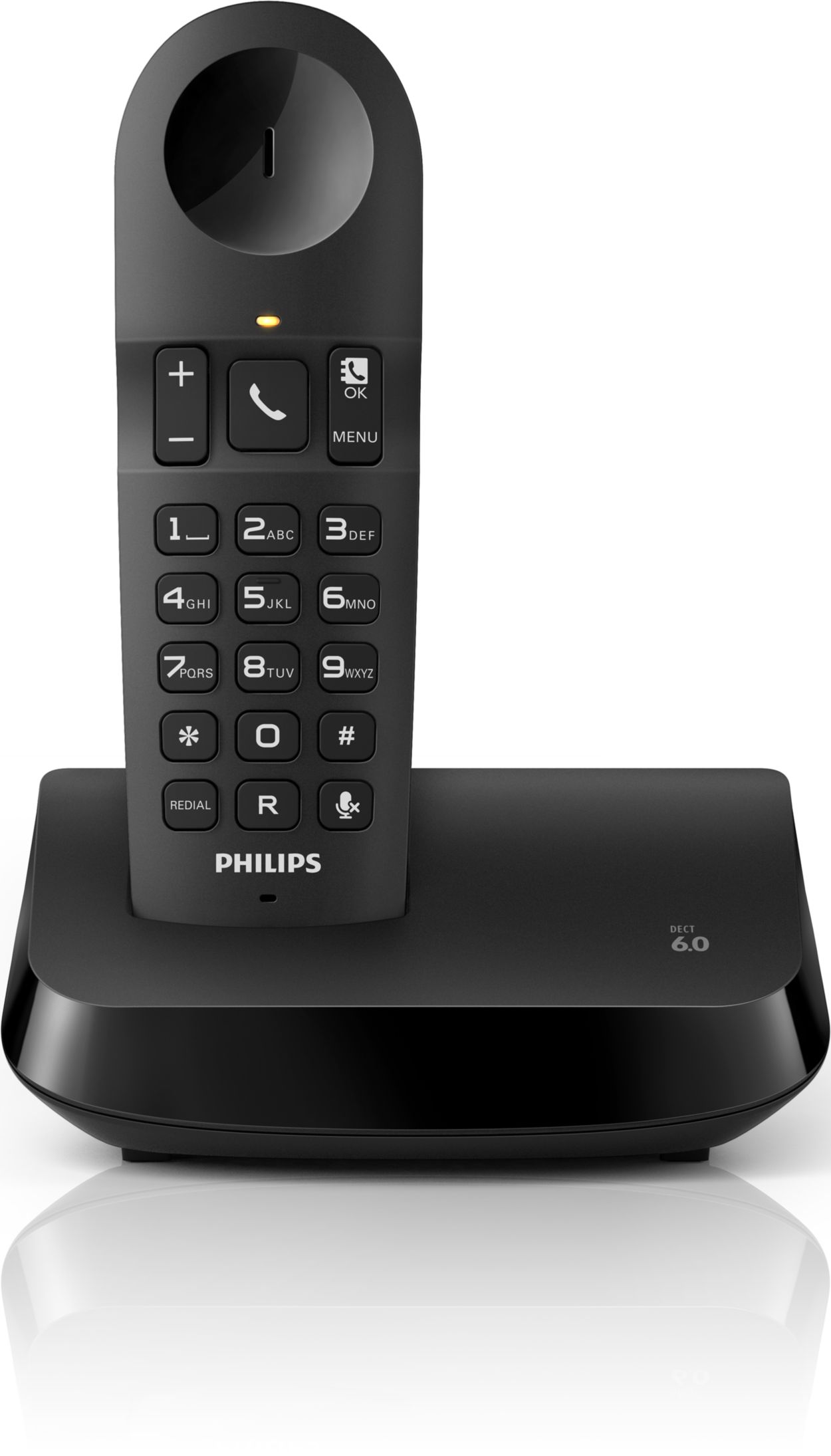 PHILIPS Telefono Fijo Sobremesa M20 Con Identificacion de Llamadas y Teclas  Grandes Negro