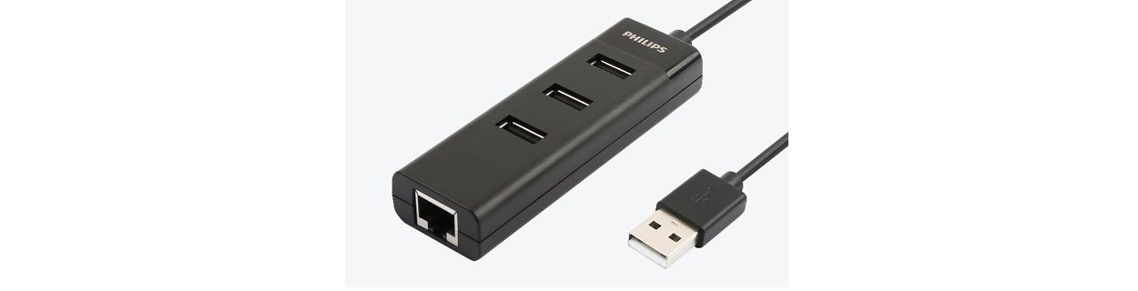 USB 插座集线器扩展到 4 端口迷你集线器。