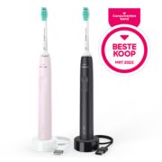 Sonicare 3100 series 2x Sonische, elektrische tandenborstels - Zwart/Roze