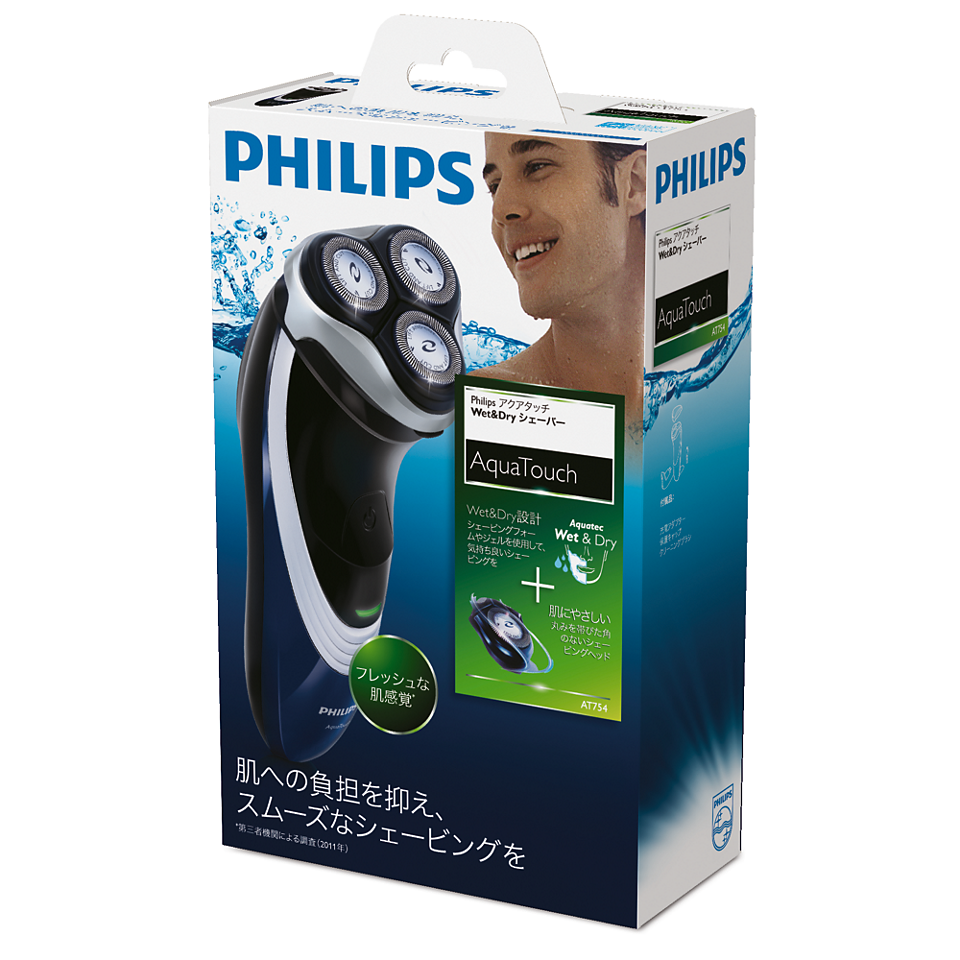 AquaTouch 電気シェーバー AT754/16 | Philips AquaTouch 電気シェーバー AT754/16 | Philips