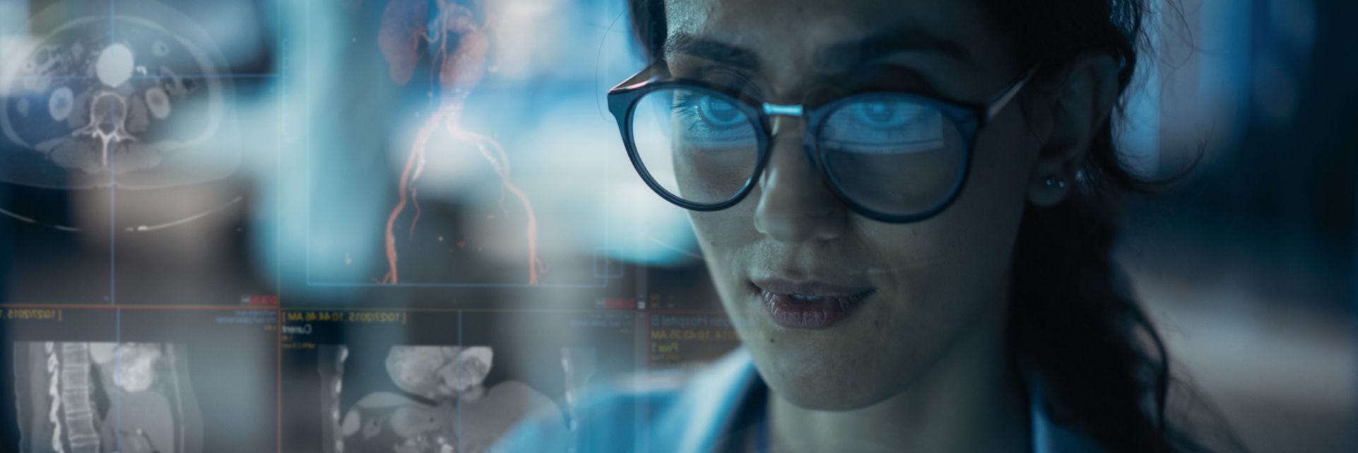 Clinician reviewing HealthSuite Imaging 