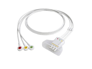 3-adriges Elektrodenkabel mit Druckknopf Telemetrie-Elektrodenkabel