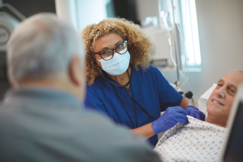 Doctor treats patient