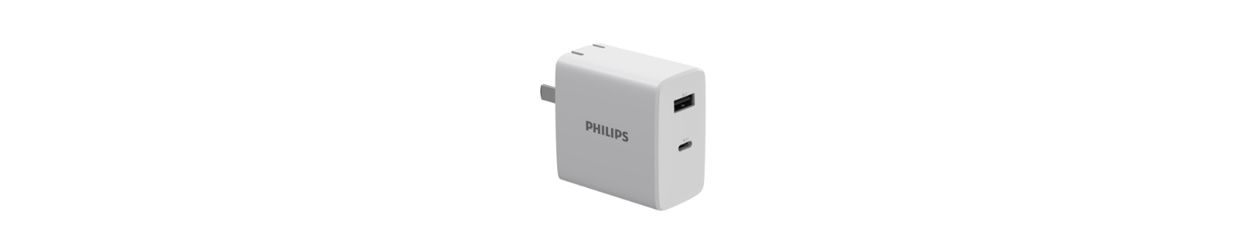 插壁式充电器，带 USB-A 和 Type-C 端口