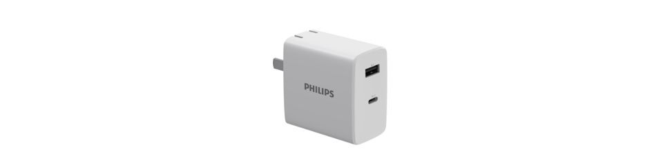 插壁式充电器，带 USB-A 和 Type-C 端口