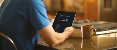 Patient looking at DreamMapper app on tablet