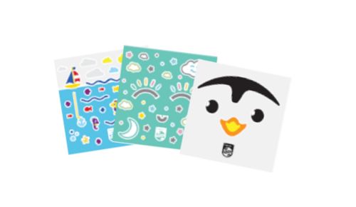 Für Kinder entwickelt: im Dunkeln leuchtende Elemente und Aufkleber