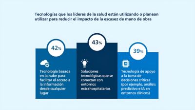 Infografía sobre tecnologías para reducir el impacto de la escasez de personal sanitario