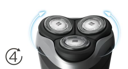 Heads flex in 4 directions to easily shave every curve