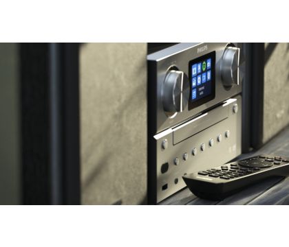 Philips M8905/10 Minicadena de Música con CD y USB y Bluetooth y DAB+/FM  Radio por Internet (Spotify Connect, MP3-CD, 100 W, Altavoces Bass Reflex