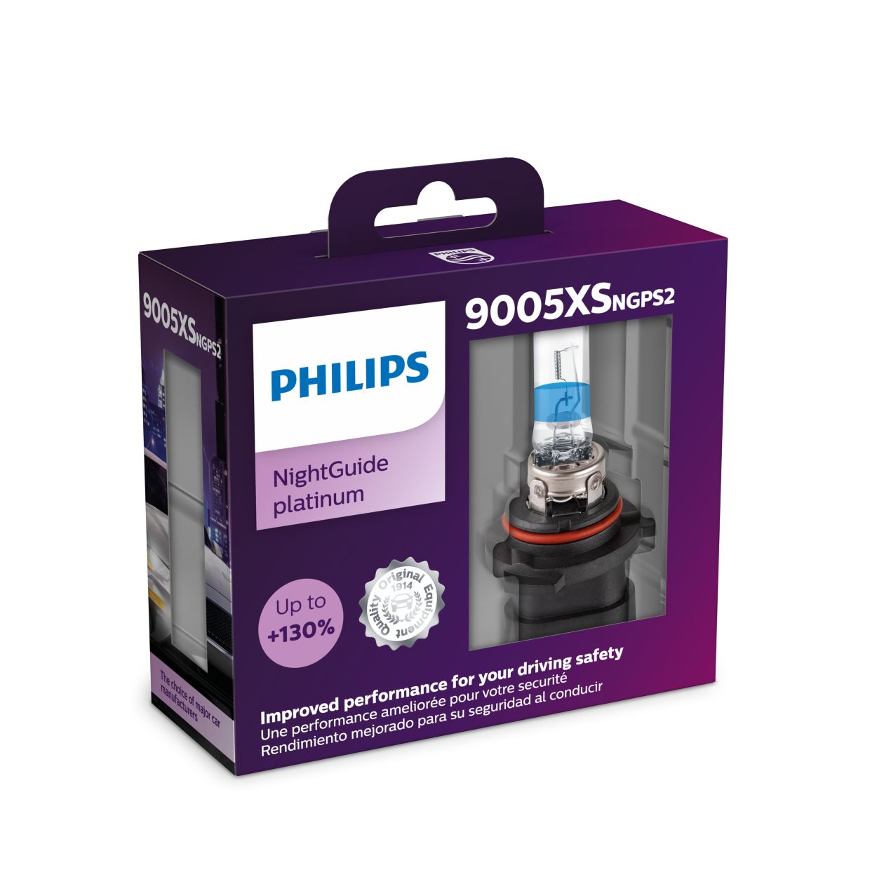 Philips Night Guide Platinum 9003 H4 67/60W Two Bulbs Head Light 