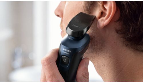 Click-on trimmer for moustache and sideburn styling