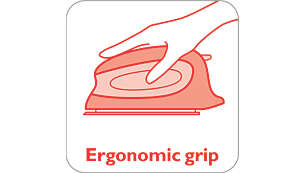 Ergonomischer Soft-Touch-Handgriff für mehr Bügelkomfort