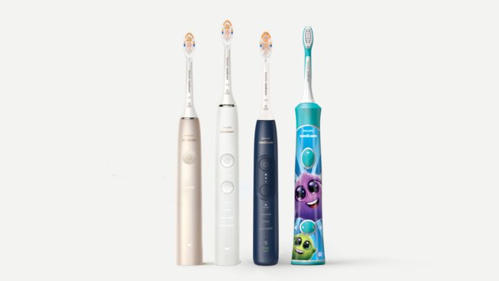 Three power toothbrushes