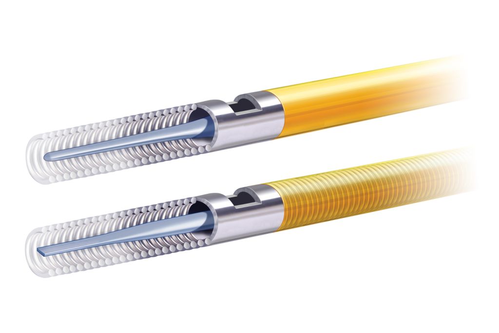 The Verrata features an industry standard flat-tip construction for easy tip shaping and tip shape retention. The pressure guide wire measures pressure when used with the SmartMap, s5 family, Core family and ComboMap systems. In addition, the pressure guide wire is packaged attached to the connector with a torque device to facilitate navigation through the vasculature.
