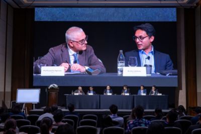 Cardiology panel discussion at symposium
