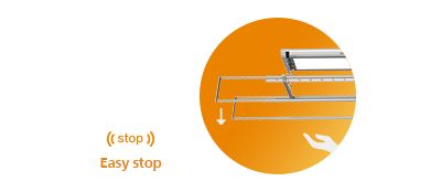 Hold to stop and push to lift