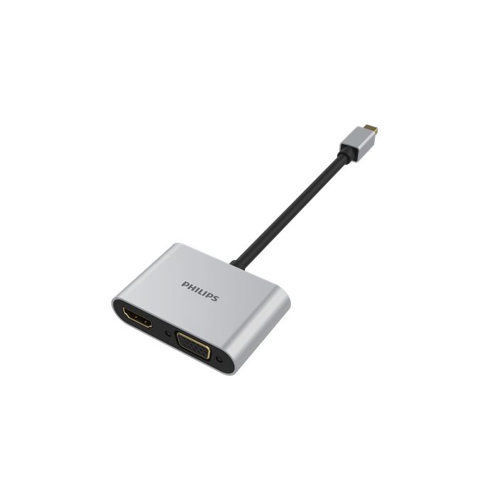 Mini DP 扩展到 HDMI 和 VGA 端口。
